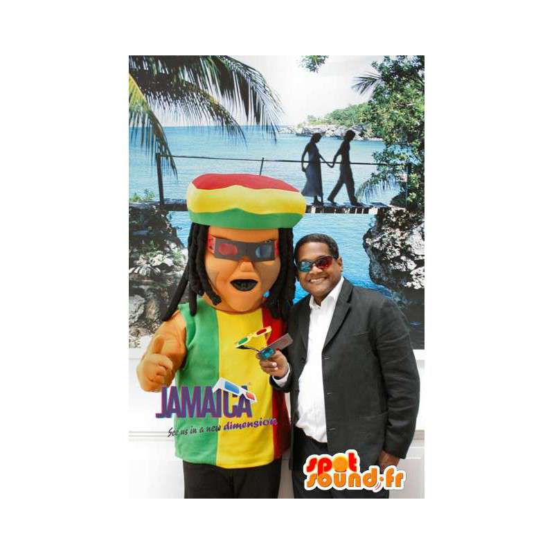 Jamaikan maskotti puku puku merkki - MASFR005427 - Mascottes Homme
