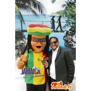 Mascote jamaicano caráter traje terno - MASFR005427 - Mascotes homem