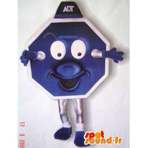 Mascotte en forme de panneau routier, de couleur bleue - MASFR005525 - Mascottes d'objets