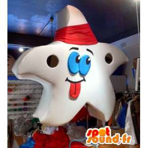 Maskot obří bílá hvězda. hvězda Costume - Nezařazení maskoti - MASFR005534 - SpotSound.fr