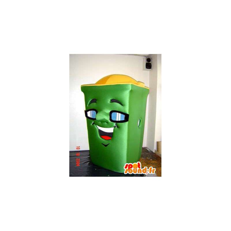 Mascot contenitore verde. Cestino Costume - MASFR005537 - Mascotte di casa