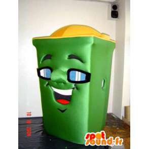 Grøn papirkurv maskot. Skraldespand kostume - Spotsound maskot