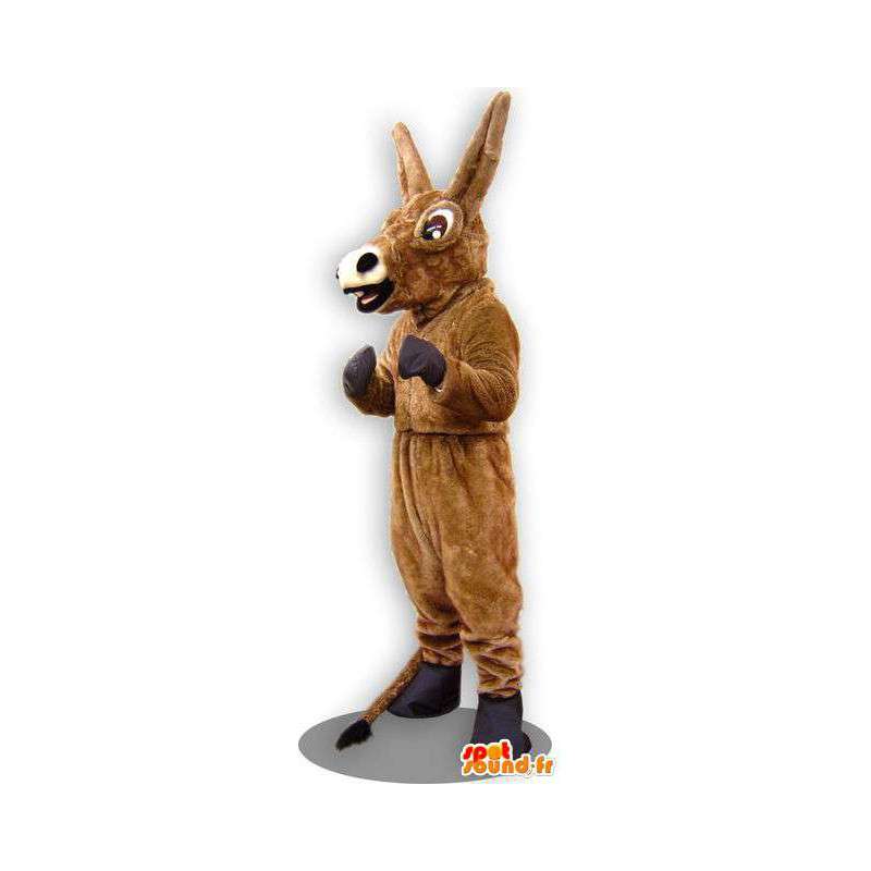 Mascot burro castanho com grandes orelhas - MASFR005541 - Mascotes animais