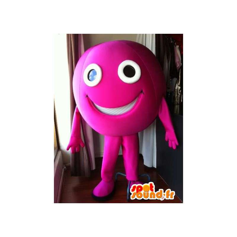 Mascotte de boule rose de taille géante. Costume rose - MASFR005547 - Mascottes non-classées