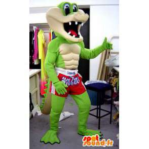 Crocodile Mascote bermudão. traje do crocodilo - Mascote crocodilo - MASFR005550 - SpotSound.fr