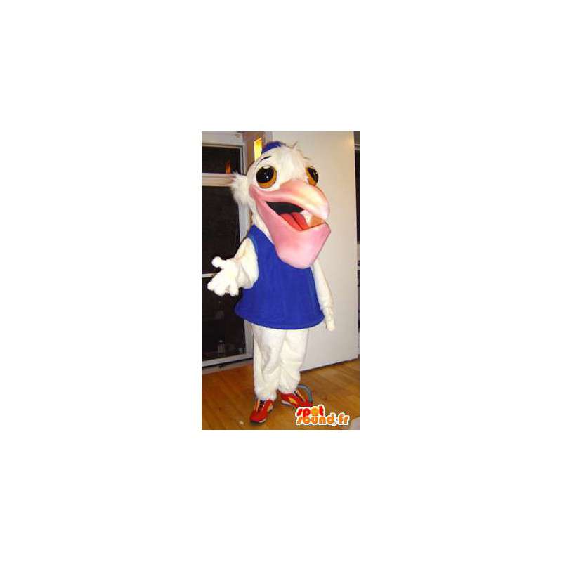 Mascot pelicano gaivota gigante. Costume Gull Ivory - MASFR005555 - Mascotes do oceano