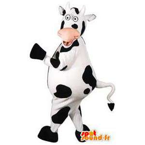 Mascot van zwarte en witte koe. koekostuum - MASFR005583 - koe Mascottes