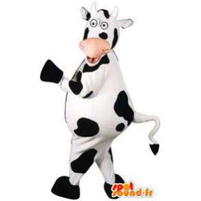 Mascotte de vache noire et blanche. Costume de vache - MASFR005583 - Mascottes Vache