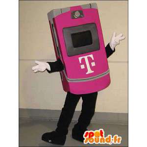 Mascot pink mobile phone. Costume mobile - MASFR005585 - Mascottes de téléphone