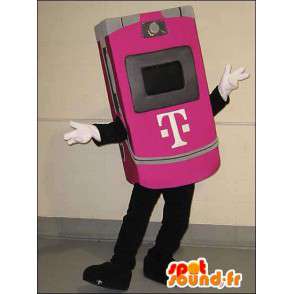 Mascotte de téléphone portable rose. Costume de portable - MASFR005585 - Mascottes de téléphones