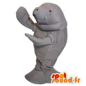 Mascotte de morse gris. Costume d'otarie - MASFR005593 - Mascottes Phoque