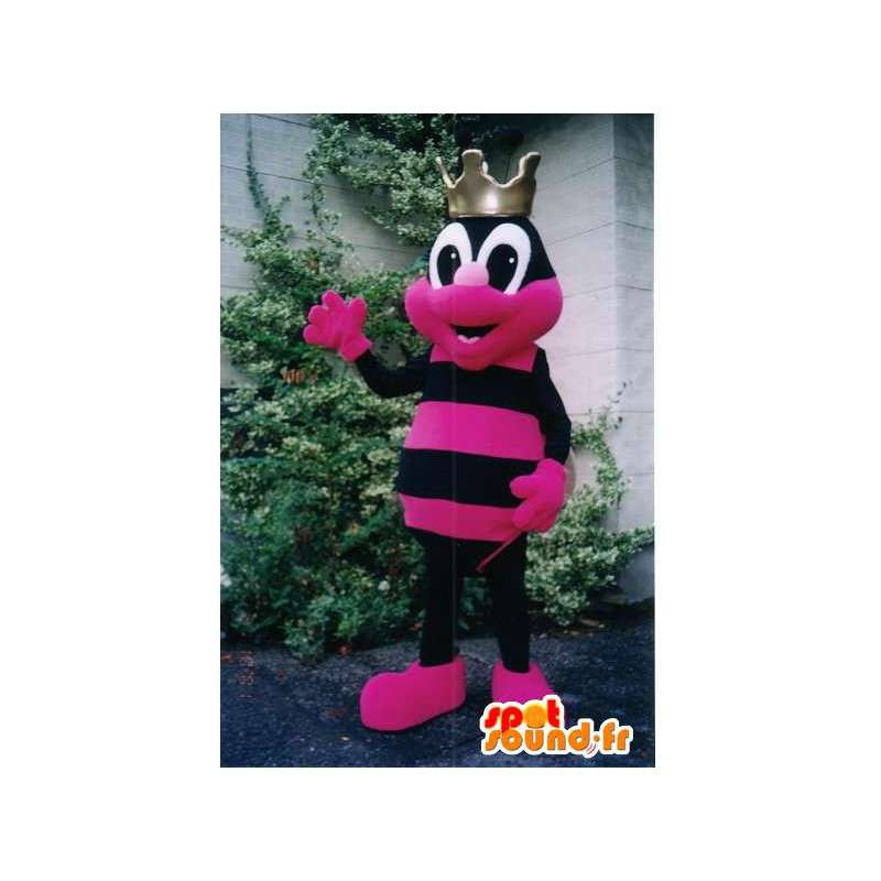 Mascotte d'insecte noir et rose. Costume de fourmis coloré - MASFR005626 - Mascottes Fourmi