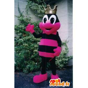 Mascotte d'insecte noir et rose. Costume de fourmis coloré - MASFR005626 - Mascottes Fourmi