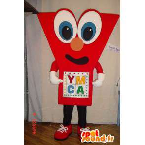 Mascot formet rød Y. Costume Y - MASFR005633 - Ikke-klassifiserte Mascots