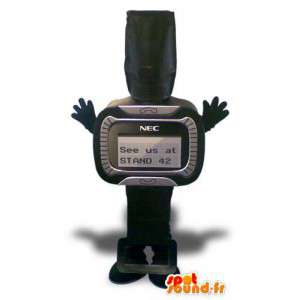 Mascot kształcie czarny brzęczyk. kostium pager - MASFR005643 - maskotki obiekty