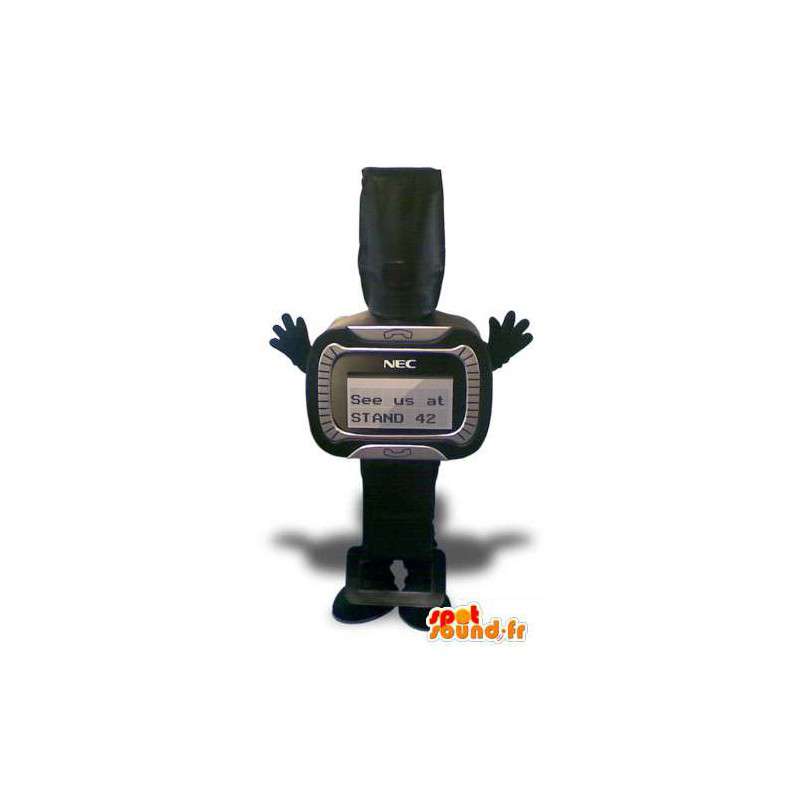 Mascot kształcie czarny brzęczyk. kostium pager - MASFR005643 - maskotki obiekty