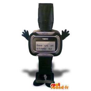 Mascot kształcie czarny brzęczyk. kostium pager - MASFR005643 - maskotki obiekty