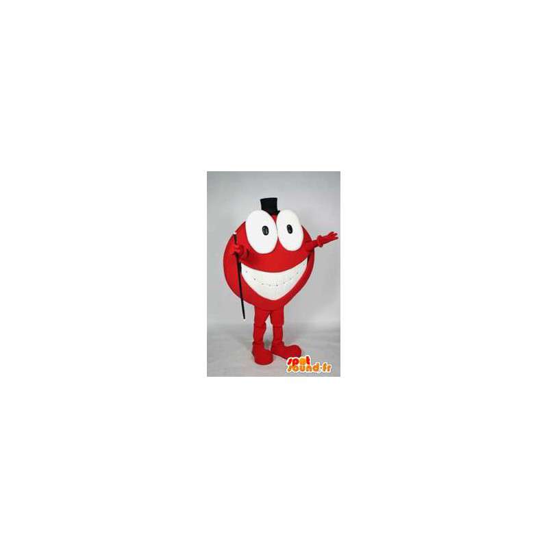 Pupazzo di neve rosso mascotte con un grande sorriso - MASFR005653 - Umani mascotte