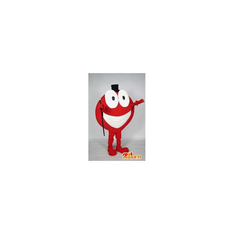 Red snømann maskot med et stort smil - MASFR005653 - Man Maskoter