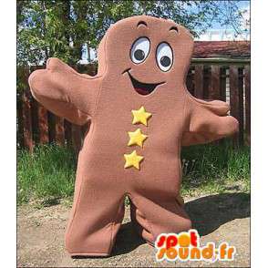 Brood koekje mascotte bruin specerijen - MASFR005654 - Vegetable Mascot