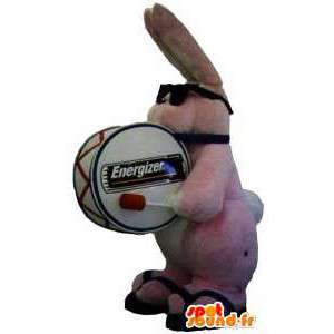 Duracell-märkesrosa kaninmaskot - Spotsound maskot