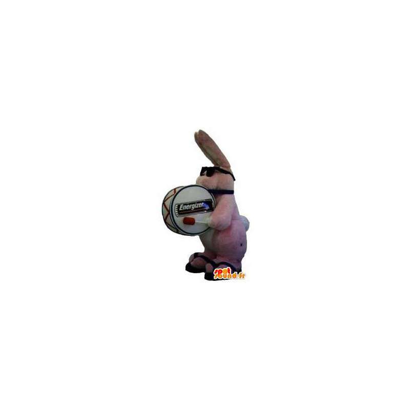 Duracell-märkesrosa kaninmaskot - Spotsound maskot