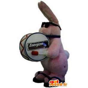 Mascotte de lapin rose de la marque de piles Duracell - MASFR005656 - Mascotte de lapins