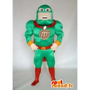 Mascot supereroe vestito verde. Wrestler costume - MASFR005664 - Mascotte del supereroe