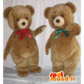 Teddy bear mascots. Pack of 2 mascots - MASFR005669 - Bear mascot