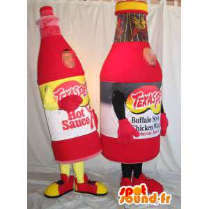 Mascots glass bottles of hot sauce. Pack of 2 - MASFR005690 - Mascots bottles