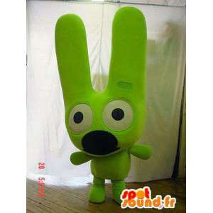 Neon zelené psí maskot. neon zelený oblek - MASFR005697 - psí Maskoti