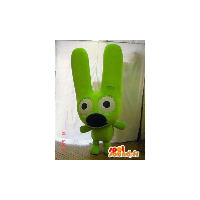 Maskottchen-Hund neongrün. Neon grünen Anzug - MASFR005697 - Hund-Maskottchen