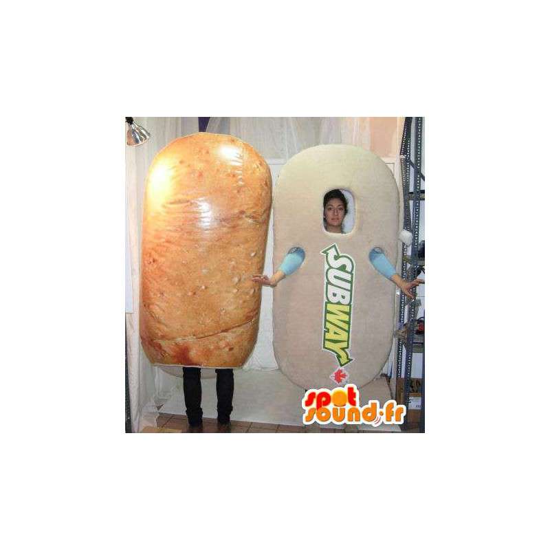 Subway panino mascotte gigante. Sandwich costume - MASFR005700 - Mascotte di fast food