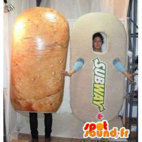 Subway sandwich-giganten maskot. Sandwich Suit - MASFR005700 - Fast Food Maskoter