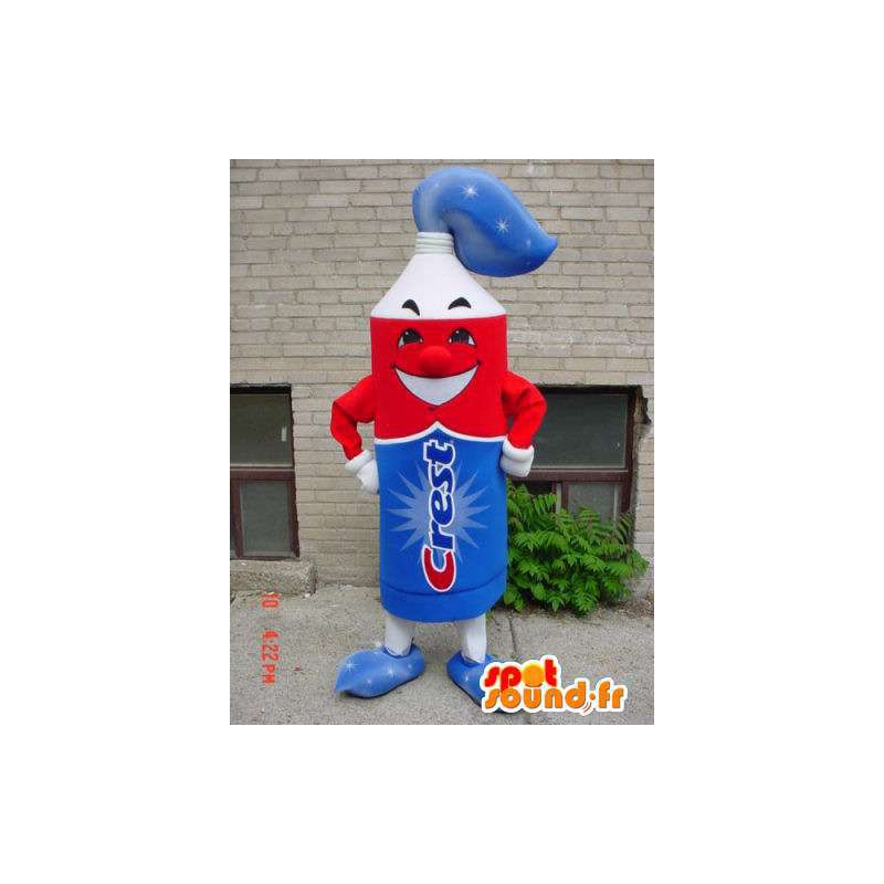 Rood en blauw tube tandpasta Mascot - MASFR005710 - mascottes objecten