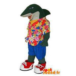 Mascotte van de Haai hawaïhemd - MASFR005718 - mascottes Shark