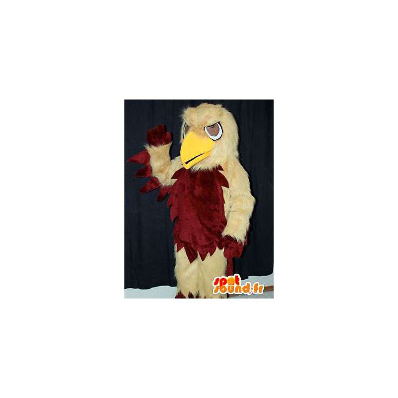 Mascot aquila marrone e giallo chiaro - MASFR005720 - Mascotte degli uccelli