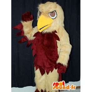 Mascot aquila marrone e giallo chiaro - MASFR005720 - Mascotte degli uccelli