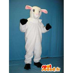 λευκό μασκότ προβάτων. λευκό κοστούμι πρόβατα - MASFR005723 - Μασκότ Πρόβατα