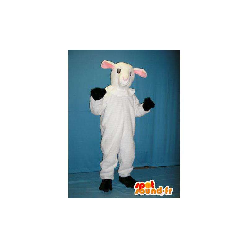 Mascot ovejas blancas. Blanco disfraz de oveja - MASFR005723 - Ovejas de mascotas