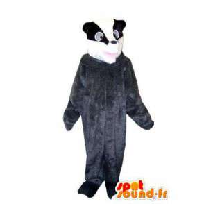 Raccoon Maskottchen grau schwarz und weiß - MASFR005724 - Maskottchen von pups