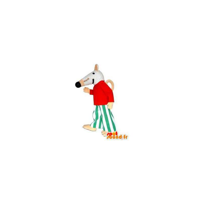Kledd hvit mus maskot. mus Costume - Mus maskot - MASFR005726 - SpotSound.fr