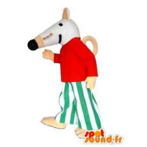 Ubrany biały maskotka mysz. Mouse Costume - Maskotka myszy - MASFR005726 - SpotSound.fr