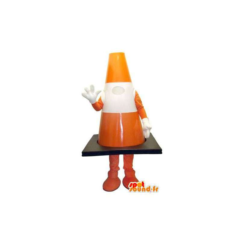 Mascot oranje en wit stud reuzegrootte - MASFR005730 - mascottes objecten
