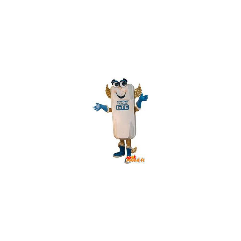 Mascotte witte Airfone. Telefoon kostuum voor vliegtuigen - MASFR005731 - mascottes telefoons