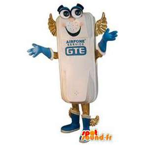 Airfone white mascot. Costume telephone plane - MASFR005731 - Mascottes de téléphone