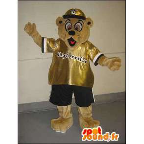 Mascot nalle räppäri hallussa - MASFR005756 - Bear Mascot