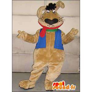 Brown rabbit mascot with a large red tongue - MASFR005757 - Rabbit mascot