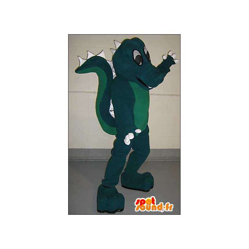 Bicolor green dragon mascot - MASFR005759 - Dragon mascot