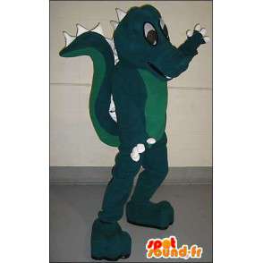 Bicolor green dragon mascot - MASFR005759 - Dragon mascot